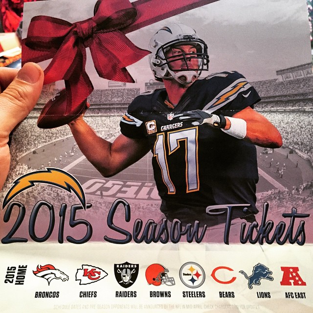 Chargers Season Tickets 2015! #NFL #Bolts #SanDiego