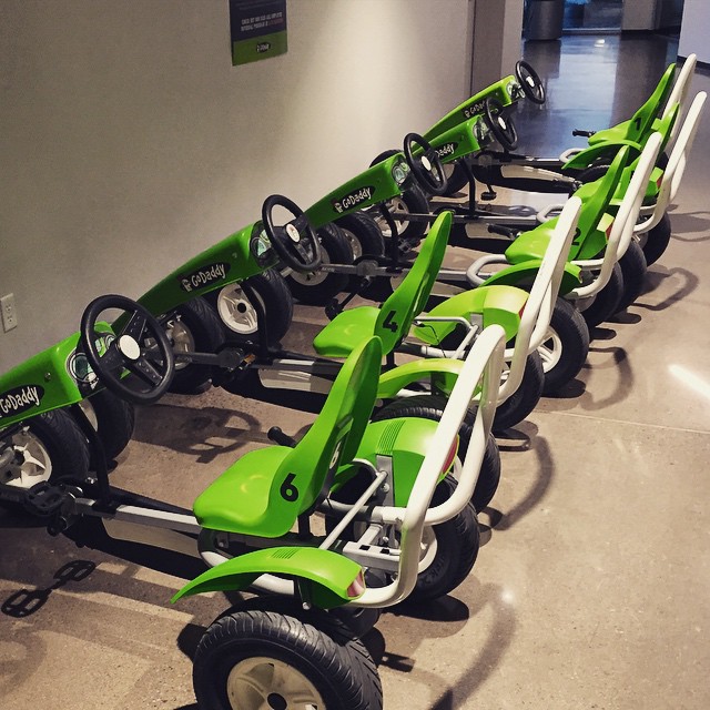 GoDaddy indoor office go-carts. #awesome