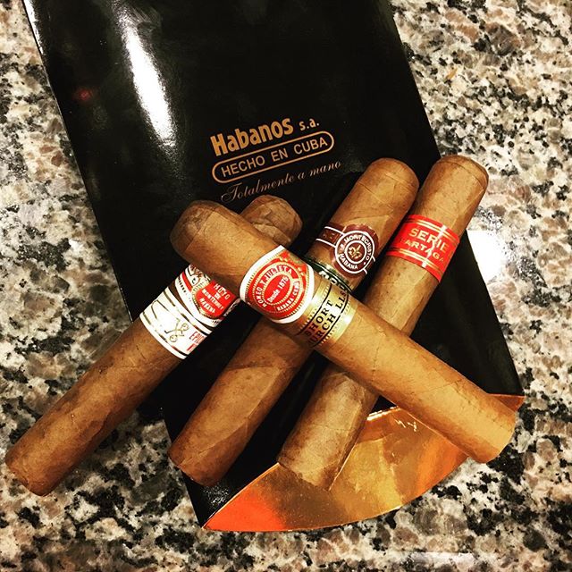 My cousin @ovega brought me a few sticks from his recent trip to Havana. Thanks Omi! #habanos #cuban #stogie