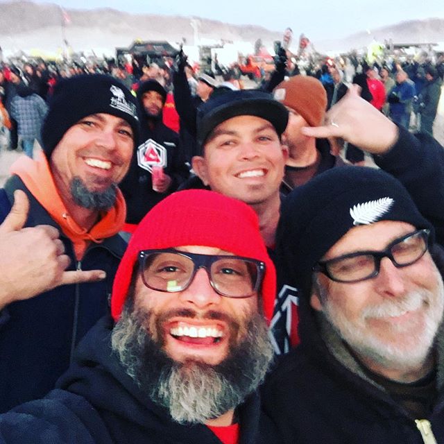 Some of the #DTR Pit team at the finish line. #kingofthehammers #desertturtleracing #armeda #emc