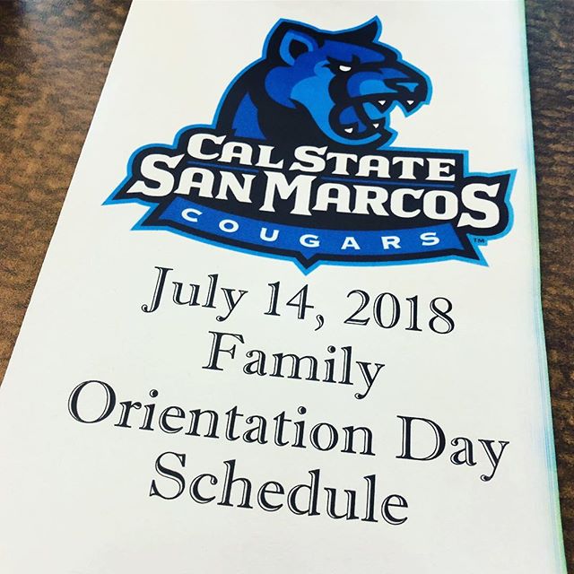 @csusm Family Orientation Day. #cougars18
